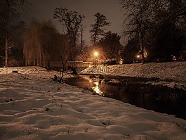 冬天,雪,夜