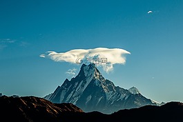 魚尾,山,景觀