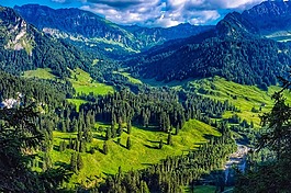 奧地利,山,景觀