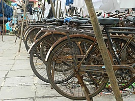 生锈,自行车,车轮