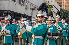 樂隊(duì),播放,一天