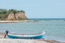 船,海岸,海