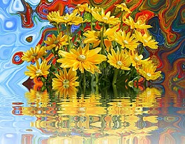 鮮花,黃色,開花