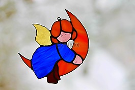 天使,窗口,雪