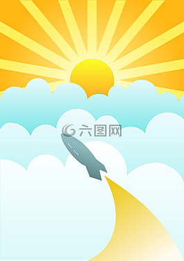太阳,火箭,天空