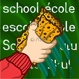 黑板,学校,海绵