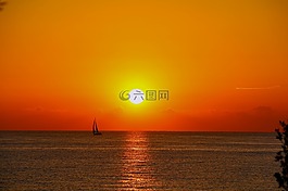 日落,太陽,abendstimmung
