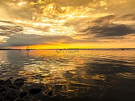 日落,太陽,景觀