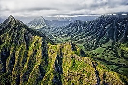 夏威夷,山,谷
