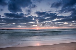 日出,海灘,普里莫