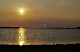 日落,夏季,波羅的海