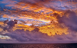 日落,海洋,大西洋