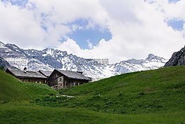 房子,山,阿爾卑斯山