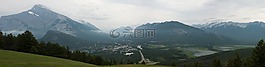 路,山,全景圖