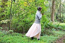 女孩,失去了,伍茲