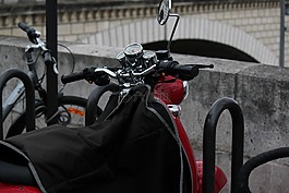 摩托車,橋,巴黎
