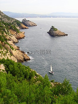 馬賽,海,側