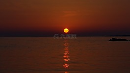 日出,地中海,海灘