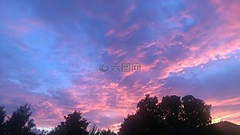 日落,云,天空