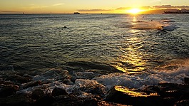 海灘,波,海