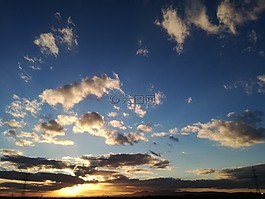 日落,天空,太陽