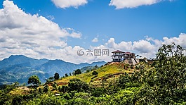 自然,全景,山