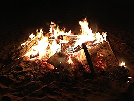 夜,海灘,火災(zāi)