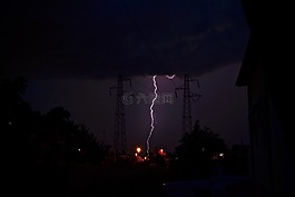 閃電,雷暴,天空
