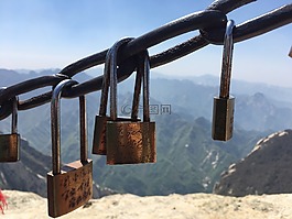 華山,鐵鏈,鎖