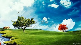 農(nóng)村,天空,cloudscape的