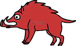 動物,野豬,卡通