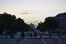 天空,城市,晚上