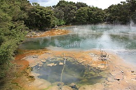 蒸汽,火山,溫泉