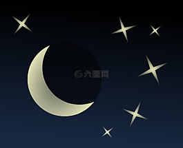 天空,夜,月亮