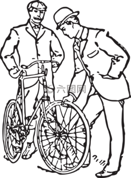 古董,自行車,男子
