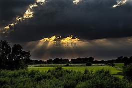 太陽,晚上,日落