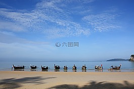 泰國,海灘,船