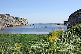 視圖,海,挪威