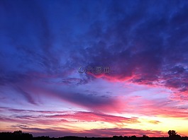 日落,云,天空