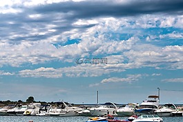海,船,天空