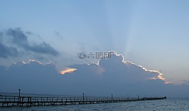 太阳光线,日出,天空