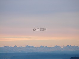全景,高山,morgenstimmung