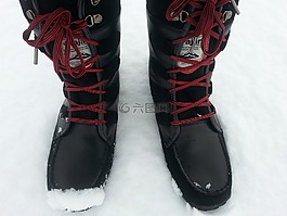雪,靴子,腳