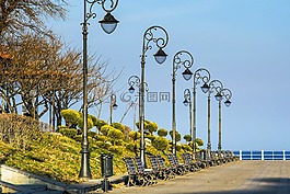 懸崖,燈具,天空