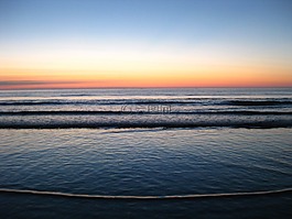 日落,余辉,海滩