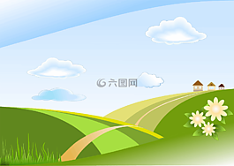 蓝色,绿色,丘陵