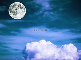 滿月,天空,云