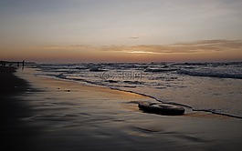 海,日落,太陽