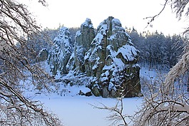 externsteine,巖,條頓堡森林