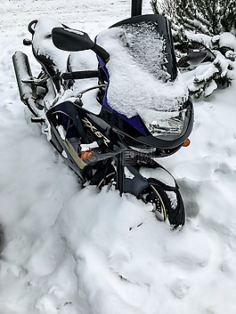摩托車,雪,雪堆